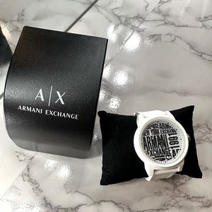Men’s white Armani Exchange watch